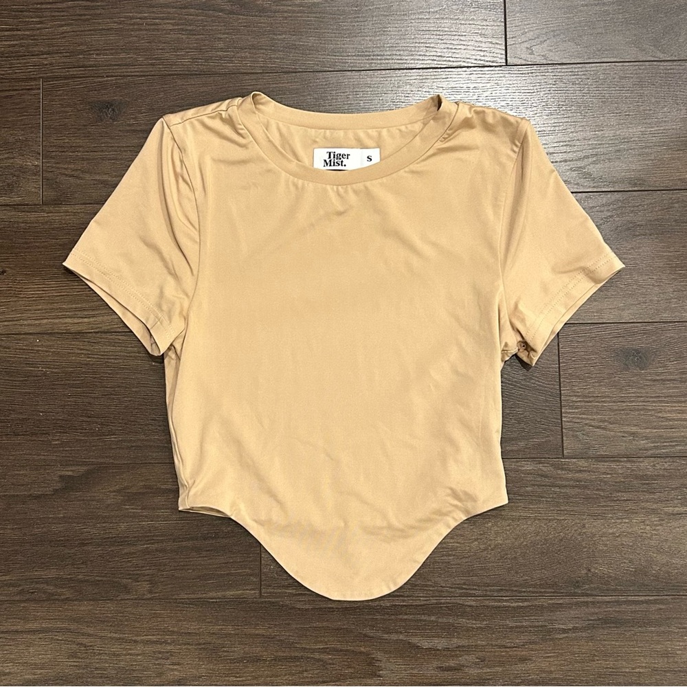 TIGER MIST Beige Women's Crop Top